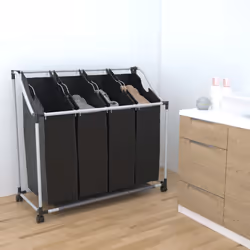 VidaXL 240367 panier à linge Rectangulaire Tissu non tissé Noir - Vue supplémentaire 4