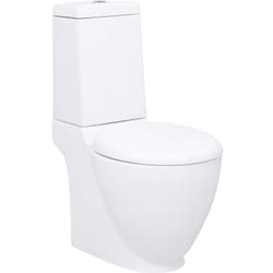Vidaxl - Toilette en céramique écoulement d'eau à l'arrière blanc