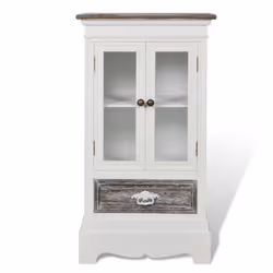 VidaXL 240403, 2 portes(s), 2 étagères, Bois, Panneau de fibres de densité moyenne (MDF), Blanc, Panneau de fibres à densité  ...