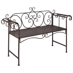 Banc de jardin 132 cm Acier Antique Marron