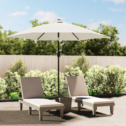 Parasol sable blanc avec Poteau en Acier 3 m Vidaxl