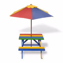 VidaXL 40773 table de jardin Bleu, Rouge, Jaune, Vert
