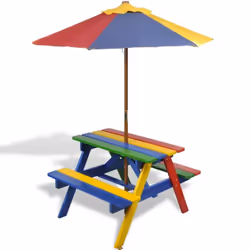 VidaXL 40773 table de jardin Bleu, Rouge, Jaune, Vert - Vue supplémentaire 6