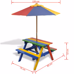 VidaXL 40773 table de jardin Bleu, Rouge, Jaune, Vert - Vue supplémentaire 7
