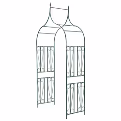 vidaXL Arche de jardin Design de piquet plantes grimpantes Vert foncé - TU