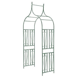 vidaXL Arche de jardin Design de piquet plantes grimpantes Vert foncé - TU
