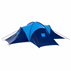 vidaXL Tente de camping Tissu 9 personnes Bleu foncé et bleu - TU