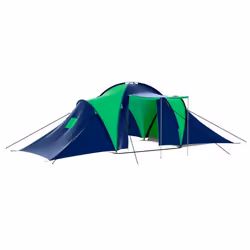 vidaXL Tente de camping 9 personnes Bleu et Vert - TU