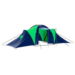 vidaXL Tente de camping 9 personnes Bleu et Vert - TU