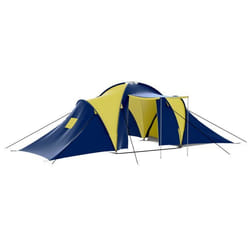 vidaXL Tente de camping tissu 9 personnes bleu et jaune - TU