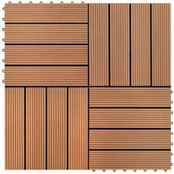 Vidaxl - Carreaux de terrasse wpc 30x30 cm 11 pcs 1 m2 Marron