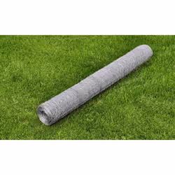 vidaXL Grillage pour volière Acier galvanisé 25 x 1 m Argenté - TU