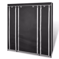 VidaXL 240495 placard et armoire de chambre à coucher 12 étagères 3 portes(s) Noir