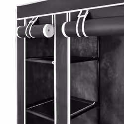 VidaXL 240495 placard et armoire de chambre à coucher 12 étagères 3 portes(s) Noir - Vue supplémentaire 4