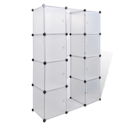 VidaXL 240498 placard et armoire de chambre à coucher 9 étagères Blanc