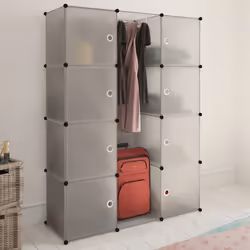 VidaXL 240498 placard et armoire de chambre à coucher 9 étagères Blanc - Vue supplémentaire 6