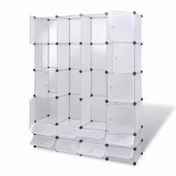 VidaXL 240502 placard et armoire de chambre à coucher 16 étagères Blanc