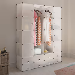 VidaXL 240502 placard et armoire de chambre à coucher 16 étagères Blanc - Vue supplémentaire 6