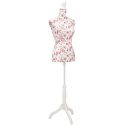 Buste de couture de femme en coton blanc motifs à rosiers