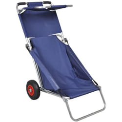 Vidaxl - Chariot de plage avec roues portable et pliable Bleu