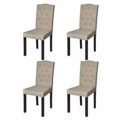 vidaXL Chaises à manger lot de 4 poil de chameau tissu - TU