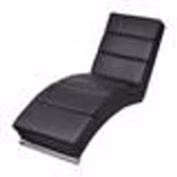 vidaXL Chaise longue Noir Similicuir - TU