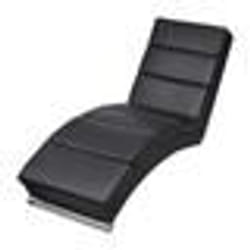 vidaXL Chaise longue Noir Similicuir - TU