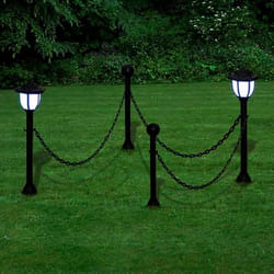 vidaXL Clôture à chaîne avec deux lampes solaires LED et deux piquets - TU