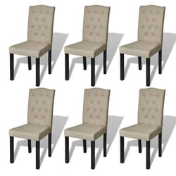 vidaXL Chaises à manger lot de 6 poil de chameau tissu - TU