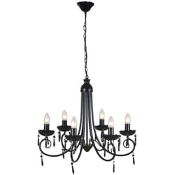 vidaXL Lustre suspendu Noir 6 douilles d'ampoule
