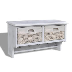 vidaXL Porte-manteau Blanc 60x23,5x33 cm Bois de Paulownia - TU