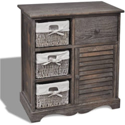 Vidaxl - Armoire en bois 3 paniers gauches en tissage Marron