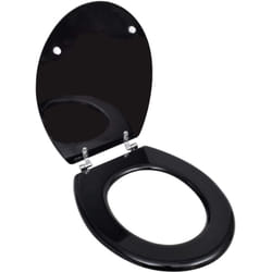 Vidaxl - Siège de toilette avec Couvercle mdf Design simple Noir