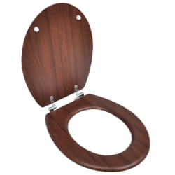 vidaXL Siège de toilette avec Couvercle MDF Design simple Marron - TU