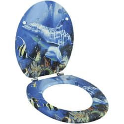 vidaXL Siège de toilette avec Couvercle MDF Dauphins