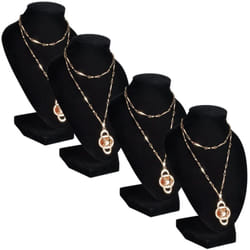 Vidaxl - Présentoir buste d'exposition pour colliers en flanelle 4 pcs