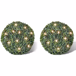 Ce 2 pièces de boule de buis artificiel avec un diamètre de 35 cm est idéal pour une utilisation intérieure et extérieure. Il ...