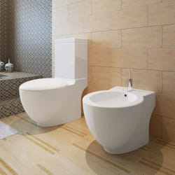Vidaxl - Ensemble de toilette et bidet sur pied blanc céramique