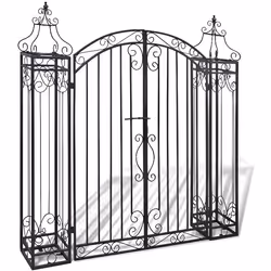 vidaXL Portillon ornemental de jardin Fer forgé 122 x 20,5 x 134 cm - TU