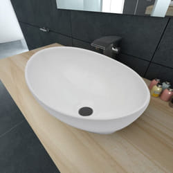Vidaxl - Lavabo en forme ovale Céramique 40 x 33 cm Blanc