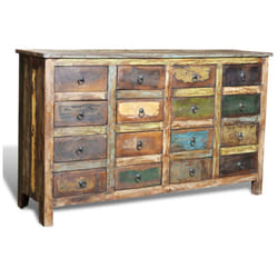 Armoire avec 16 tiroirs en style antique Bois massif recyclé