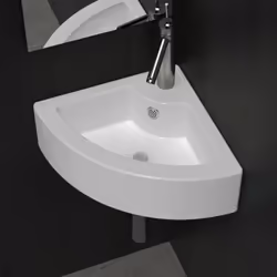Description générale Fabriqué en céramique, ce lavabo d'angle est un ajout chic et intemporel à toute salle de bain, salle d' ...