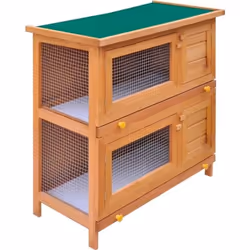 vidaXL Clapier d'extérieur Enclos pour petits animaux 4 portes Bois