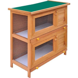 vidaXL Clapier d'extérieur Enclos pour petits animaux 4 portes Bois