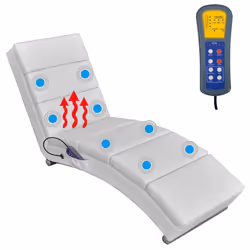 VidaXL 240969 Fauteuil massant électrique Blanc