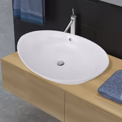 Description générale Ce lavabo ovale, fait en céramique de haute qualité, apportera une touche de style à toutes les salles d ...
