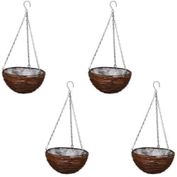 Vidaxl - Lot de 4 Paniers Supsendus en Saule avec Fonds et Chaine Pendante