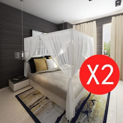 vidaXL Moustiquaire de lit carré 3 ouvertures 2 pcs - TU
