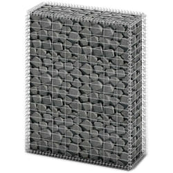 Panier de gabion avec couvercle Fil galvanisé 100 x 80 x 30 cm Vidaxl