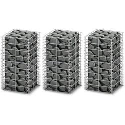 Jeu de panier de gabion 3 pcs Fil galvanisé 25 x 25 x 50 cm Vidaxl